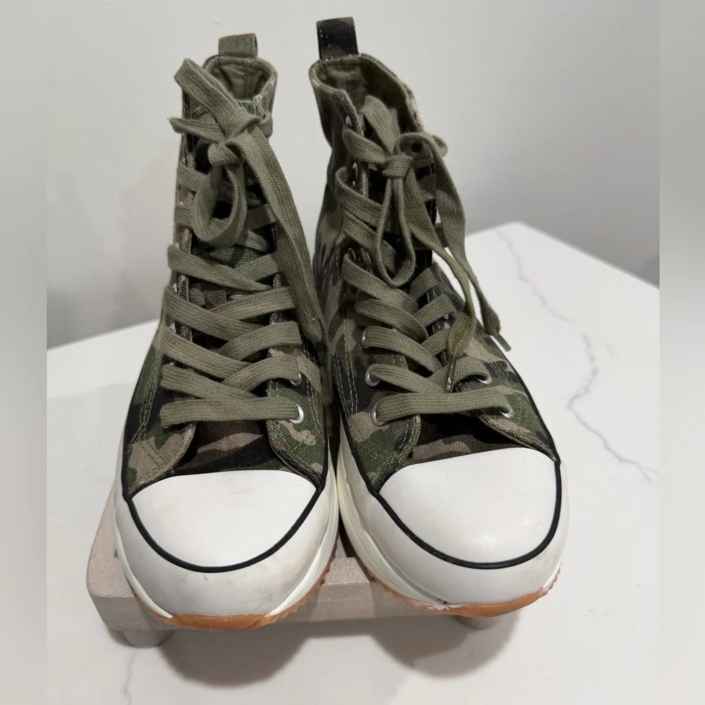 Steve Madden Green Camouflage High-Top Sneakers - Picture 4 of 9